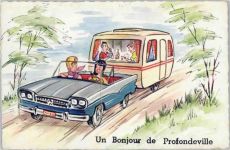 Profondeville - Profondeville (Belgien) Leporello Auto mit Wohnwagen I-II
