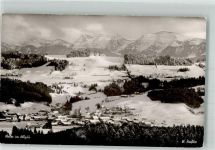 87538 W8975 Weiler i Allgäu Foto AK Kirche Berge Winter Schnee