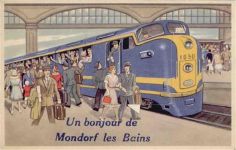 Mondorf-les-Bains - Mondorf (Luxemburg) Leporello, Bahnhof, Eisenbahn I-II
