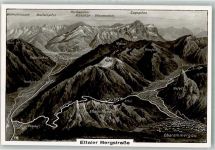 82496 W8106 Oberau , Loisach Foto AK Ettaler Bergstrasse Landkarte