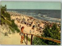 17459 O2225 Koserow 1963 Foto AK Schwimmbad Strand