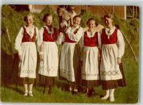 Tracht Frauen Gudbrandsdalen Trachten Norwegen Foto AK