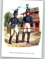 sign. Müller, Gustav Postillione der Königlich Bayerischen Post 1850 Postbote Künstlerkarte