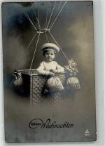 Weihnachten Kleiner Junge in der Gondel eines Fesselballons mit Geldsäcken PH 7821 Ballon