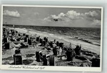 W2280 Westerland Doppeldecker über dem Strand WK II Flugzeug vor 1945
