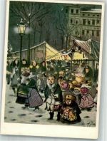 W1000 Berlin Mitte Weihnachtsmarkt auf dem Arkonaplatz Zille, H. Künstlerkarte