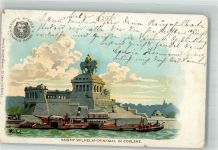 W5400 Koblenz am Rhein sign. Kubel Kaiser Wilhelm Denkmal Ansichtskarte 3te Serie Remy´s Stärke 1903 Gebrauchsspuren