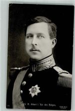 Portrait von König Albert I in Uniform mit Orden Adel Belgien