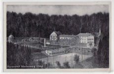 Wartenberg, Künstlerkarte mit Kuranstalt gelaufen von 1940. Gute Erhaltung.