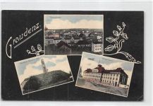 Graudenz / Grudziadz mit Fliegerstation und Courbiére Denkmal. Feldpost kleiner Knick unten rechts, sonst gut erhalten