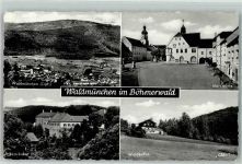 93449 W8494 Waldmünchen - Bezirksamt Marktplatz Kirche Waldkaffee