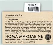 Dampfwagen Homann Margarine Serie V Bild 1 Oldtimer Sammelbild KEINE AK