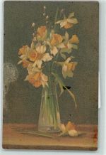 Pastell Blumenvase AK Wenau 1919