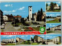 83301 W8225 Traunreut - Freibad Auto VW Käfer Wappen