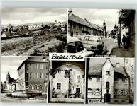 98673 O6120 Eisfeld - August Bebel Straße Auto Platz des Friedens Eingang zum Schloss Schlosshof