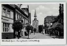 31515 W3050 Wunstorf - Langestraße mit Kirchturm Litfaßsäule