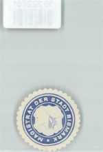 39629 O3592 Bismark Altmark Siegelmarke Magistrat der Stadt Wappen Blau Weiß