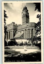 Patschkau Paczków Foto AK Kath. Kirche Kinder