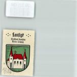 04651 O7232 Bad Lausigk Vignette Wappen Kaffee Hag ca. 1920-1940 Kirche