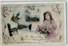 55000 Bar-le-Duc 1909 - Mädchen Blumen Rosen Schleife Band Brücke Boot Turm