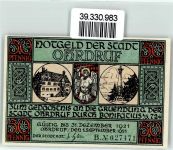 99885 O5807 Ohrdruf Notgeldschein Notgeld 50 Pfennig Bonifacius Lager Ohra Säule engel Schwert Waage