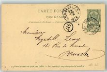 Charleroi Ganzsache Phila Belgien 1896
