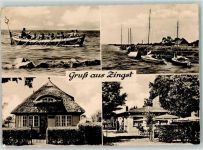18374 O4241 Zingst , Ostseebad - Segelschiffe Reethaus Ruderboot Kiosk