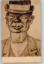 sign.Wiese K. Männer Karikatur Knackstedt+Näther 1910 Künstlerkarte