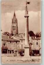 17100 Saintes 1920 - Place Blair Kirche Depot Säule Fahne