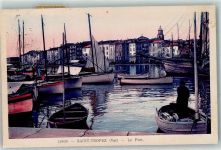 83990 Saint-Tropez - Le Port Hafen Ruderboot Schiff Segel Turm Mann