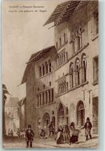 71250 Cluny - Maisons Romanes Mann Zylinder Frau