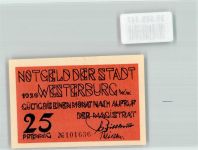 56457 W5438 Westerburg , Westerw Notgeldschein 25 Pfennig Notgeld 1920 Blumen Rot Schwarz