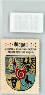 Glogau Glogow Vignette Wappen Glogau Preußen Prov. Niederschlesien