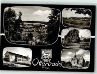 67731 W6756 Otterbach , Pfalz Foto AK Kath. Kirche Goethe-Schule Prot. Kirche Foto Metz