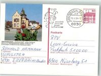79423 W7843 Heitersheim 1984 Gebrauchsspuren Rathaus Ganzsache
