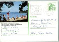 83236 W8212 Übersee 1980 Ganzsache Feldwies Schwimmbad