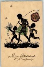 Lampion Kinder Geburtstag Glückwunsch Scherenschnitt 1933