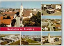 85375 W8056 Neufahrn b. Freising Foto AK Kirche Straße Auto Gebäude