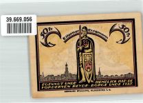 49610 W4570 Quakenbrück 1921 Notgeldschein 50 Pf. Guthaben der Stadt Eiserner Burgmann