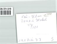 89231 W7910 Neu-Ulm FOTO KEINE AK Hotel Donau Auto Ort handschriftlich Foto Original aus Archiv eines Ansichtskartenverlags