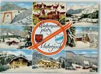 87541 W8973 Unterjoch - Winter Bergheim Unterjoch Wildfütterung Alt-Württemberger Haus Pension Edelsberg