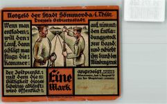 99610 O5230 Sömmerda 1921 Notgeldschein Eine Mark Dreyse`s Geburtsstadt