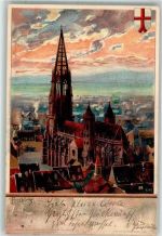 W7800 Freiburg im Breisgau Velten Verlag Nr. 35 Kley, H. 1899 Lithographie / Künstlerkarte