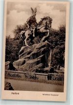 32049 W4900 Herford Foto AK Denkmal Wittekind