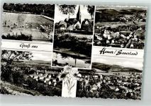 58675 W5870 Hemer Foto AK Schwimmbad Kirche