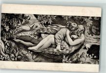 sign. Schwind Moritz v. Erotik Der Prinz und seine Braut Nr. 164 Verlag Georg D.W. Callwey Kunstwart Postkarte Künstlerkarte
