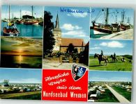 27638 W2851 Wremen Foto AK Hafen Kirche Campingplatz