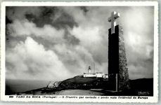 Sintra 1966 Foto AK Leuchtturm Denkmal Cabo da Roca Felsenkap