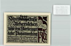 06449 O4320 Aschersleben , Sachs-Anh 1922 Notgeldschein 25 Pfg. Nr. 068642 Platzanweisung Stadtsparkasse