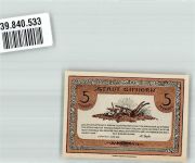 38518 W3170 Gifhorn 1921 Notgeldschein 5 Pfennig Pfeife rauchender Mann sitzt auf Geldsack